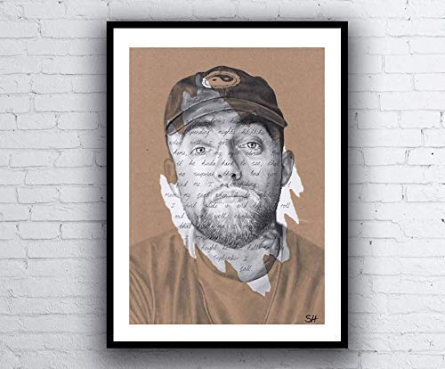  Mac Miller Portrait drawing - Gicl e art print with Self Care Lyrics 