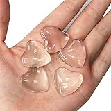 ZHU YU Chun 50 Pcs Heart Transparent Glass Cabochons, Heart Shape Clear Glass Cabochon for Photo Pendant Craft Jewelry Making (25mm/1 inch)