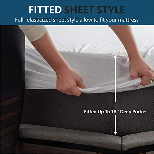 Maple Down Mattress Protector, Full Size, 100% Waterproof Mattress Cover Bedcover, Breathable & Noiseless Cotton Terry Fabric, Vinyl-Free - Thumbnail 3