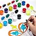 18 Basic Colors Acrylic Paint Pots Set with Brush, Strip Painting Set for Kids