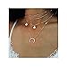 Mintrayor Multilayer Choker Necklace Set Moon Pendant Necklace for Women Silver