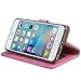 Arae iPhone 6s Plus Case, iPhone 6 Plus case, [Wrist Strap] Flip Folio [Kickstand Feature] PU Leather Wallet case with ID&Credit Card Pockets for Apple iPhone 6 Plus / 6S Plus 5.5, Babypink