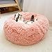 Cat Beds & Furniture,Calming Dog Beds for Small Medium Dogs,Detachable Cat Bed for Indoor Cats, Anti-Slip Faux Fur Fluffy Donut Cuddler Cat Cave, Fits up to 13-40 lbs (S-20 * 20 * 7inch, Pink)