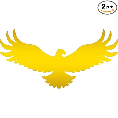Angdest Eagle Silhouette Metallic Gold Set Of 2 Premium Waterproof Vinyl Decal Stickers For Laptop Phone Accessory Helmet Car Window Bumper Mug