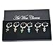 Souarts Mixed 6pcs Glass Charms Marker Tags Set with Gift Box Christmas Angel Pendants