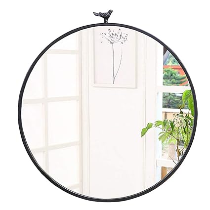 Amazon Com Contemporary Round Metal Framed Wall Mounted Mirror
