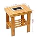 Famistar Bamboo Step Stool for Kids Children Adult,Anti-Slip Lightweight Chairs Seat with Storage Shelf/Foot Pads,Multfunctional for Bathroom,Living Room,Bedroom,Laundry Room or Garden(Medium)