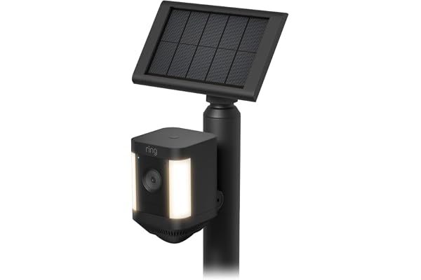 All-New Ring Stake Mount for Cameras and Solar Panels with Ring Solar Panel (2nd Generation), 4W for Stick Up Cam, Stick Up Cam Pro, Spotlight Cam Plus, Spotlight Cam Pro, Black