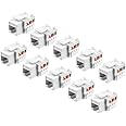 TENINYU 10-Pack RJ45 Keystone Jack Module Connector 568A/568B, Keystone Adapter Compatible Cat 6/5e/5 Connector,Cat6 Keystone Jack,RJ45 Female Connector,White
