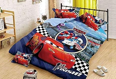 Samvida Kids Comforter Duvet Set Cartoon Print Disney Cars
