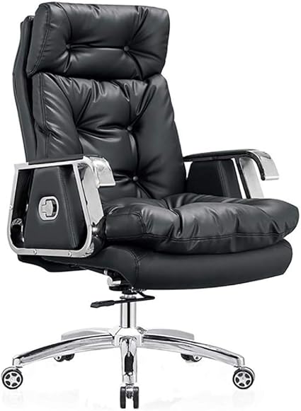 Ygb Chaise Boss En Cuir Fauteuil De Bureau Ergonomique A Dossier Haut Siege De Bureau Rotatif Avec Accoudoirs Support Lombaire Charge Maximale 200 Kg Pu Noir Amazon Fr Sports Et Loisirs