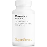 SuperSmart Magnesium Orotate 1500mg per Day - High Absorption Magnesium Supplement | Non GMO &amp; Gluten Free - 90 Vegetarian Capsules
