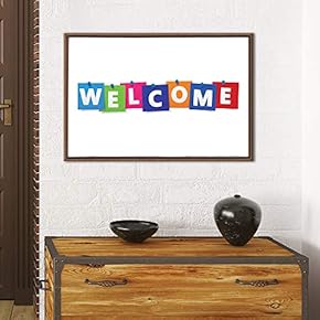 Framed Canvas Wall Art Welcome Canvas Prints Home Artwork Decoration for Living Room,Bedroom - 16x24 inches