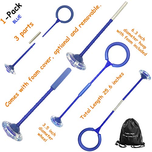 Todos Aman Foldable Flashing LED Skip Swing Jumping Wheel, Cool, Health, Fun, Sports, Fitness, Exercise, Coordination, Balance, Fat Burning for Both Adults and Kids, Great Gift Choice (1-Pack, Blue) - Thumbnail 4