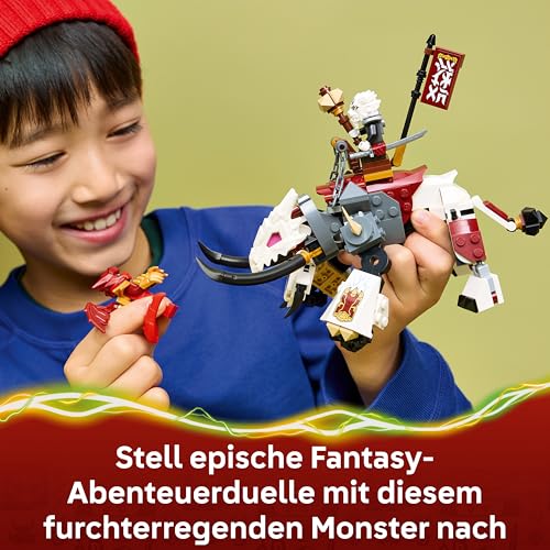 NINJAGO Zilvar auf seinem Drachentier Grimtak - Ninja Spielzeug mit Actionfigur, 3 Minifiguren inklusive Kai & NYA - Geschenkidee für Jungen ab 7 Jahren und Dragons Rising Fans - 71863