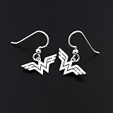 Wonder Woman Earrings Sterling Silver Wonder Woman jewelry - super hero - gift for women - girl jewelry - best gift idea - amazing mom gift