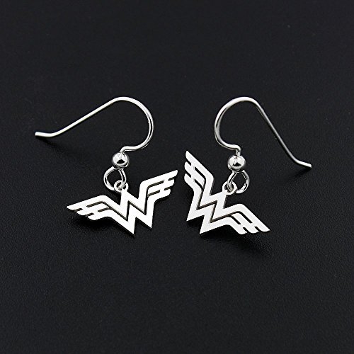 Wonder Woman Earrings Sterling Silver Wonder Woman jewelry - super hero - gift for women - girl jewelry - best gift idea - amazing mom gift