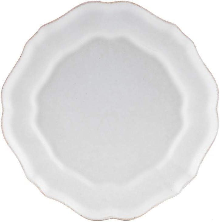 Casafina Stoneware Ceramic Impressions Collection Salad Plate D9'' H1'' White & Gold