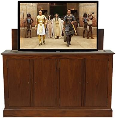 TV Lift - Handcrafted Ridgeland TV Lift Cabinet + TV Lift Mechanism (Economy System) (55" TV - Foot of the Bed Cabinet, Medium Brown (Finish) - African Mahogany (Wood))