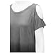 Huiyuzhi Womens Cold Shoulder Off Shirt Short Sleeve Tunic Top, Black, XL