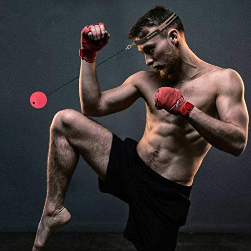 SUMERSHA Boxing Reflex Ball, 2 Difficulty Level Boxing Ball with Headband Improving Speed Reactions Hand Eye Coordination Boxing Punch Equipment