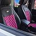 FH Group Pink/Black PU204PINKBLACK102 Victorian Style Luxurious Leatherette Cushion Pad Seat Covers-Fit Most Car, Truck, SUV, or Van