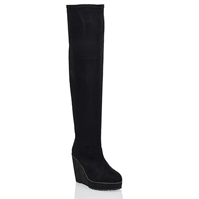 high heel wedge boots