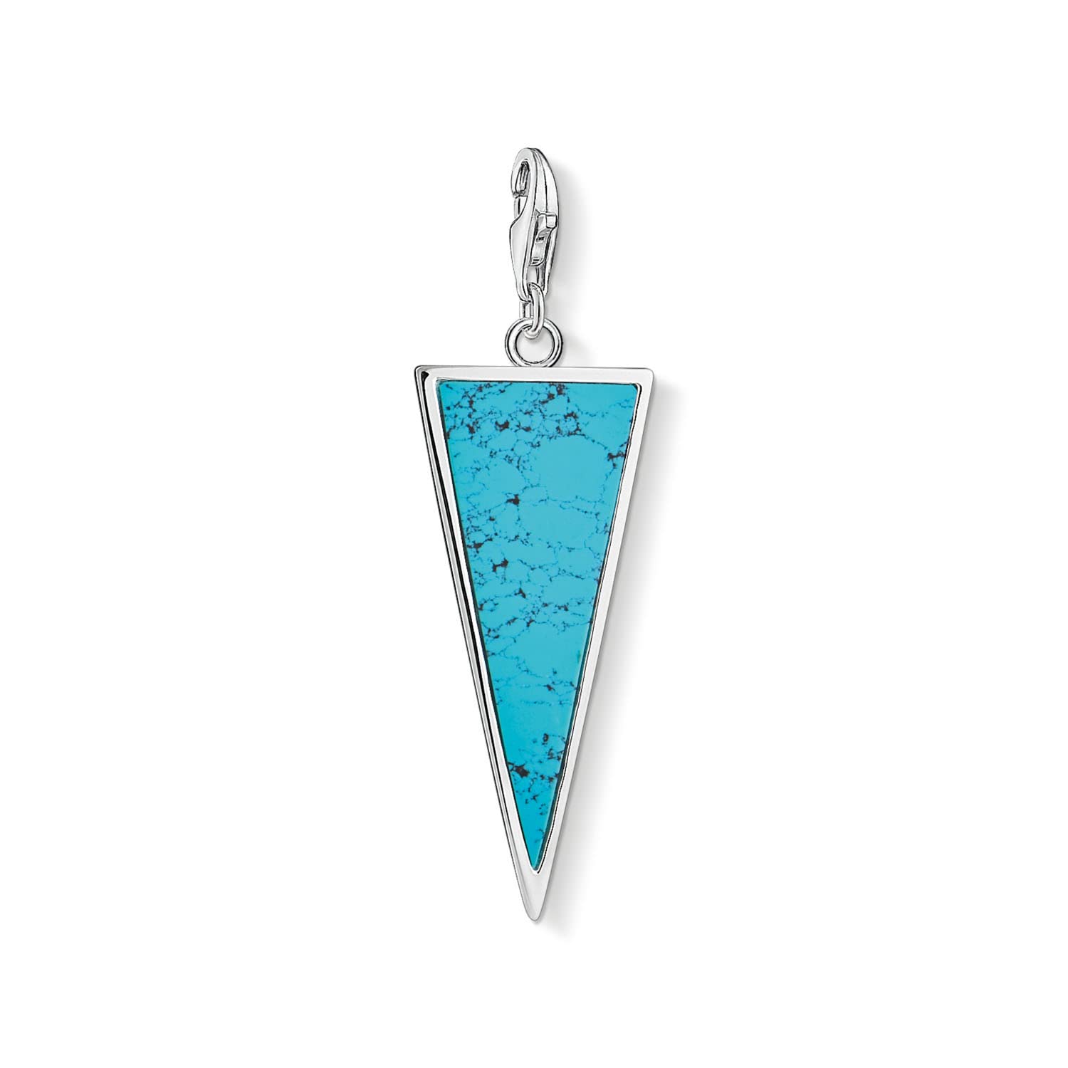 Thomas Sabo Women-Charm Pendant triangle turquoise Charm Club 925 Sterling silver Y0024-404-17