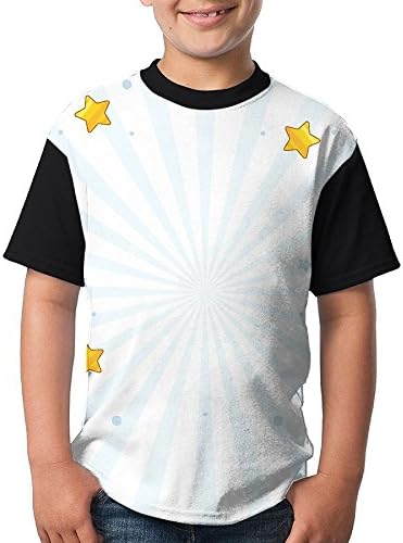 Star Rock Climbing Teens Youth Comfortable Cotton Short-Sleeved T-Shirt Large