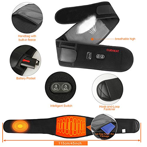 Lower Back Heating pad Cordless, Portable Heating pad Abdomen and Waist