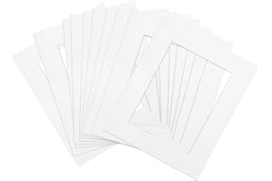 uxcell 3.9" x 5.9" Picture Mat, Core Bevel Cut Frame Mattes for 3" x 4.5" Photos Pictures Artwork Painting Display, White 10 