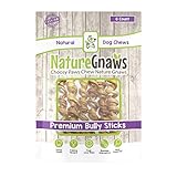 Nature Gnaws Bully Springs 7-8 Inch (6 Pack) - 100% All Natural Grass-Fed Free-Range Premium Beef Dog Chews