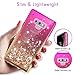 HATOSHI Samsung Galaxy Note 9 Case with Screen Protector [1 Pack], Girls Women, Liquid Glitter Sparkle Bling Clear Cute Protective Phone Cover for Galaxy Note 9 -Pink/Gold