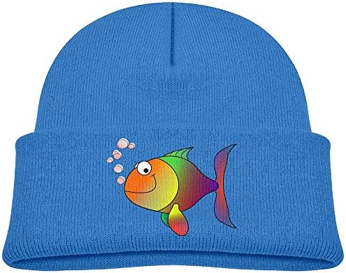 Children Goldfish Unisex Winter Warm Knit Hat Cute Soft Stretch Lined Beanie Cap RoyalBlue