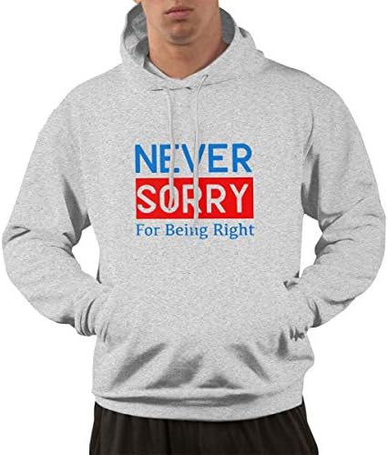 CARRYFUTURE Men's Never Sorry for Being Right Republican Sweatshirts Fashion Sweater Pullover Sweatshirt Hoodie,Casual Coat