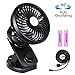 Focondot Battery Operated Clip on USB Fan, Rechargeable Battery/USB Powered Auto Oscillating Desk Fan with Stepless Speed, Portable Mini Fan for Baby Stroller, Home, Outdoor, Camping(4400mA Battery)