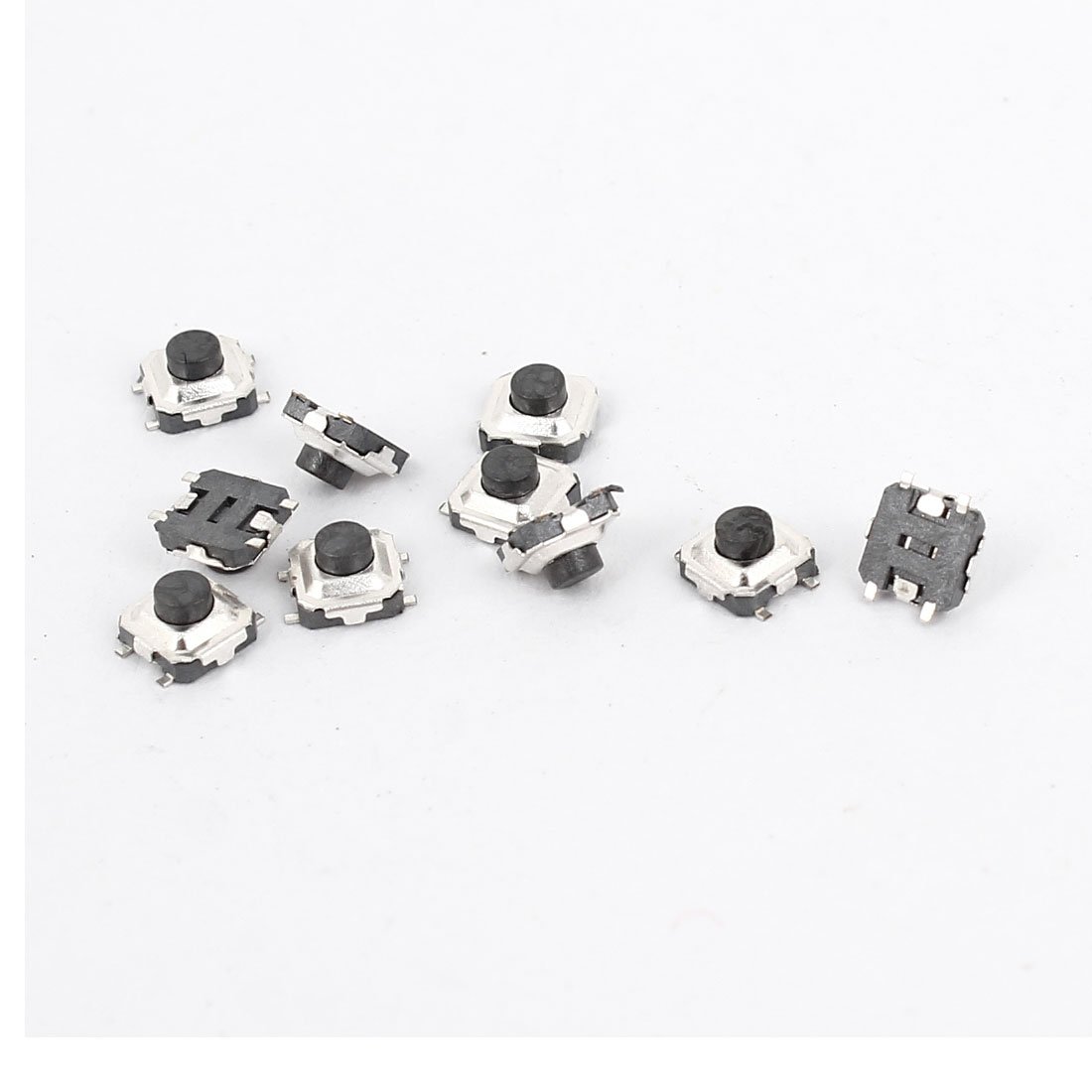 Sourcingmap 10Pcs Surface Mounted Devices Panel PCB Momentary Tactile Tact Pushbutton Switch, 3 x 3 x 2 mm