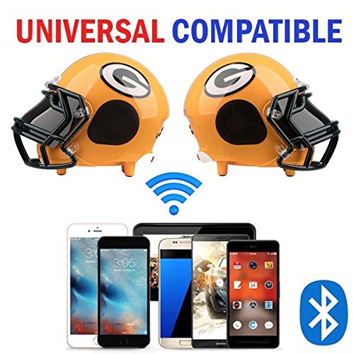 NIMA Portable Bluetooth Speaker, NFL Football Helmet Stereo Small(Entry-Level) Wireless Speaker with Built-in Mic, Hands-free Call, LOUD HD Sound and Bass - Green Bay Packers
