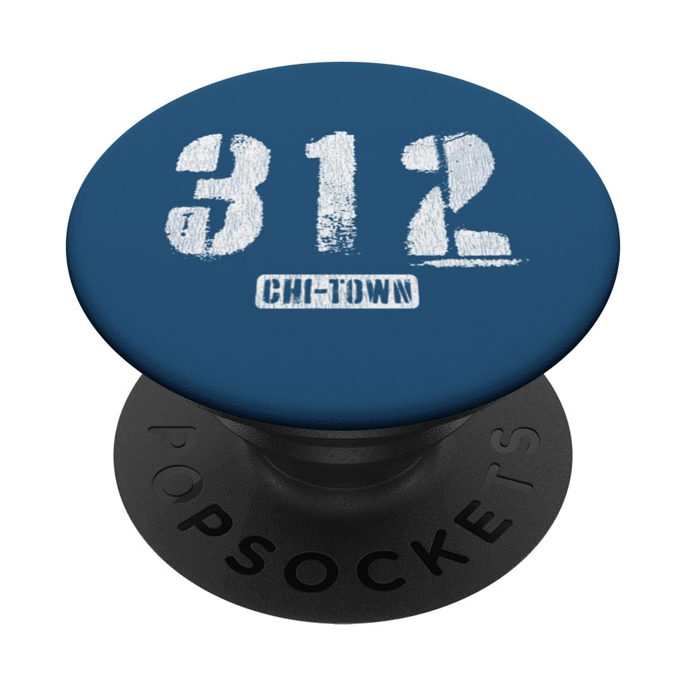 312 Chi-Town Chicago IL Rough Stencil Design With Details PopSockets Swappable PopGrip