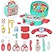Kids Doctor Kit Pretend Play Set with Working Platform Case, Durable 19 Pieces of Heartbeat, Injecting Dentist Doctor Set for Kids Girls Boys