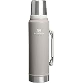 Stanley Classic Legendary Vacuum Bottle 1.1 qt | Wide Mouth with Leakproof Cup Lid | Keep Drinks Hot or Cold | Packable for Travel | Insulated Stainless Steel Thermos | BPA-Free | Hammertone Ash