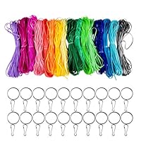 Yolyoo 525 Feet Gimp Bracelet Scoubidou String Plastic Lacing Cord for Bracelet DIY Craft Jewelry Making with 40 Pieces Snap Clip Hook, 16 Colors