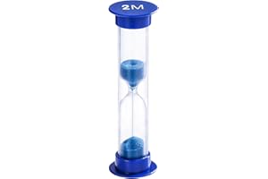 SuLiao 2 Minute Sand Timer for Kids, Colorful Hourglass Sand Clock 2 Minute, Small Sand Watch 2 min, Plastic Hour Glass Sandglass for Kids, Games, Classroom, Toothbrush Timer (Blue Sand)