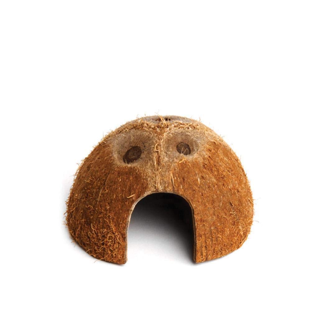 Komodo Habitat Coconut Den for Reptiles Amphibians Small Cave Shelter Hideout Nesting Habitat Safe Durable Natural Look Easy Clean for Terrarium Tank
