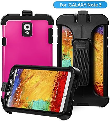 Note 3 Case, Galaxy Note 3 Case, Anken [Shock Absorption] [Drop resistance] Slim Fit Case with Kickstand &amp; Screen Protector for Samsung Galaxy Note 3 (Pink)