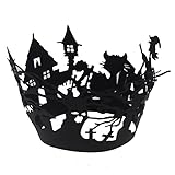 UNIQLED Pack of 50 Laser Cut Bake Cake Hollow Paper Cups Liner Cupcake Wrappers Baking Cup Muffin Holder Case for Halloween Fancy Party Decoration (Black Witch)