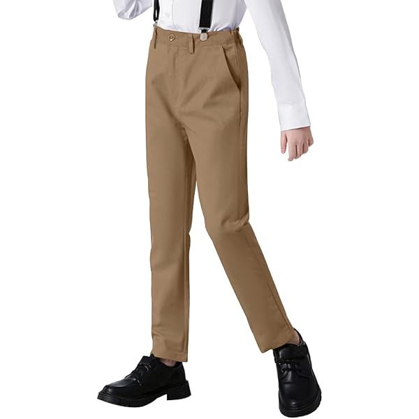 Boys Adjustable Waist Dress Pants Adjustable Waist - Slim Fit Flat Front Chino For School, Weddings, Casual Wear (Sizes 5-16Y) Boys Dress Pants Boys Adjustable Waist Dress Pants Adjustable Waist - Slim Fit Flat Front Chino For School, Weddings, Casual Wear (Sizes 5-16Y) Boys Dress Pants