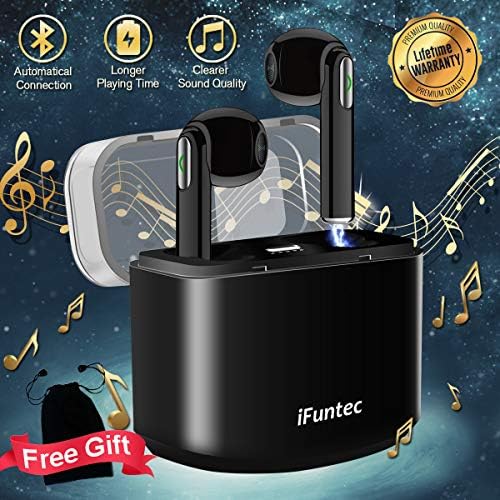 Wireless Earbuds, Adorve Bluetooth Headphones with Mic TWS Compact in-Ear Mini Cordless Earphones Stereo Wireless Earbuds with Charging Case Ear Buds Compatible for Android Phones Black