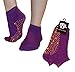 FitSox Grip Socks - Yoga, Martial Arts, Dance Anti-Slip/Non-Slip, 1 Pair, US Size 8-10. Purple/Orange