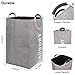 CLJ Laundry Basket Large Laundry Hamper Durable Handles Collapsible Laundry Basket Clothes Hamper Space Saving Storage Hamper Foldable Laundry Hamper for Kids for dorms (Grey Laundry Basket)